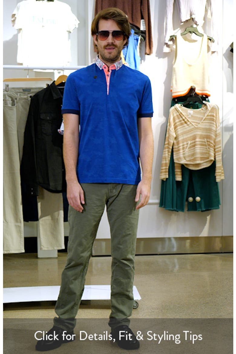 Mozarttazo Blue Jacquard Button-Down Polo video