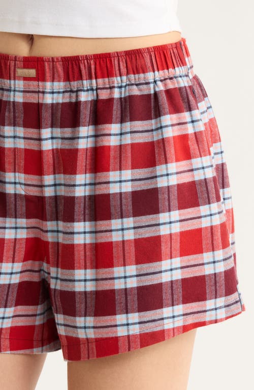 Lunya Brushed Flannel Pajama Shorts In Multi