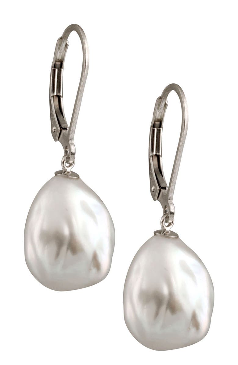 SPLENDID PEARLS 8-10mm Keshi Pearl Earrings, Main, color, 