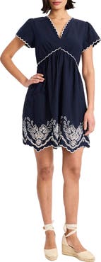 Maggy London V-Neck Cotton Minidress