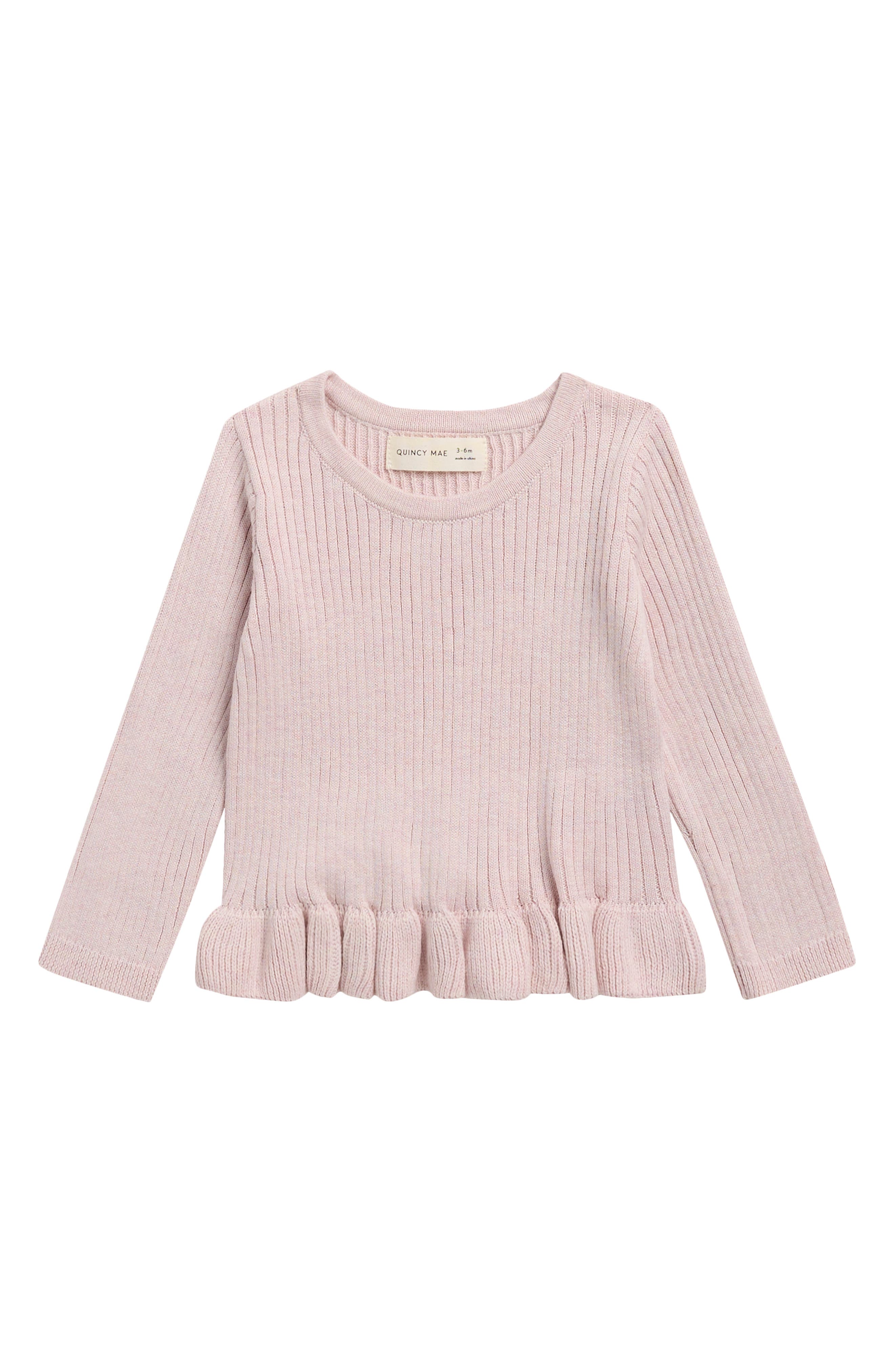 Kids' Rib Knit Peplum Sweater