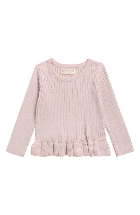 Kids' Rib Knit Peplum Sweater