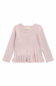 Kids' Rib Knit Peplum Sweater