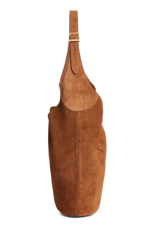 Saint Laurent Le 5 À 7 Suede Hobo Bag In Brown