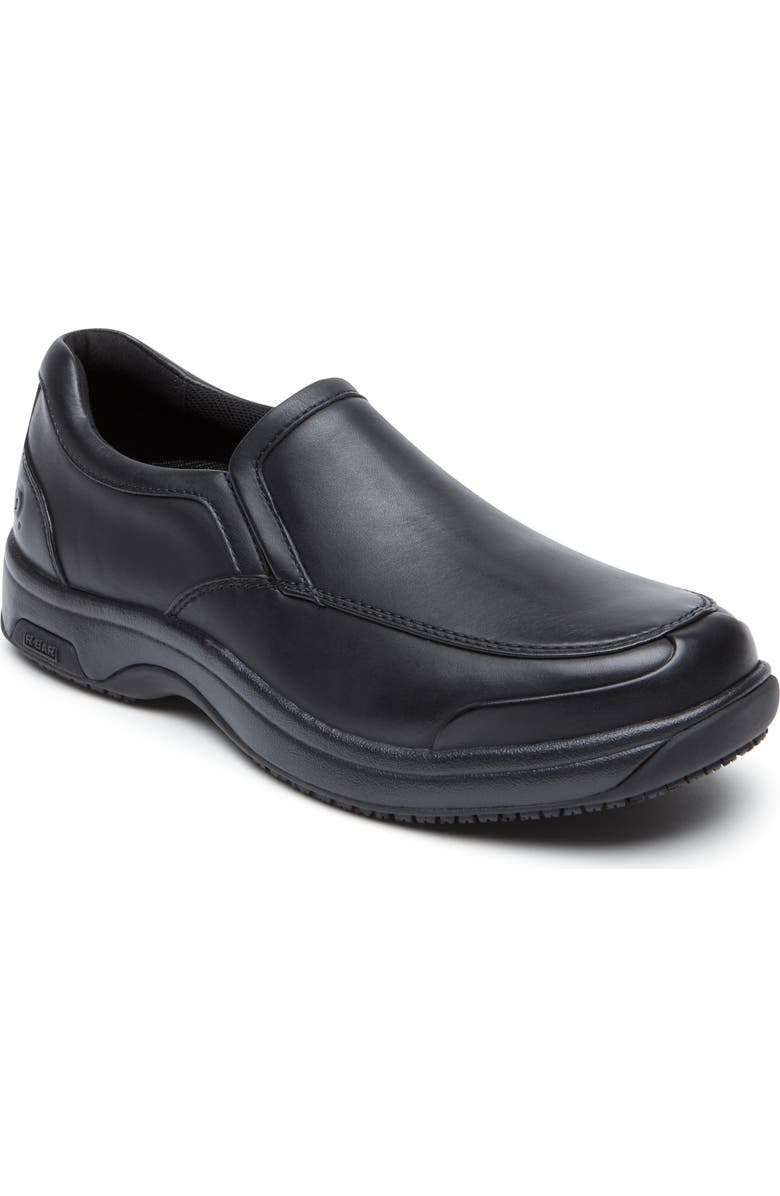 Dunham Battery Park Waterproof Slip-On, Main, color, Black Leather