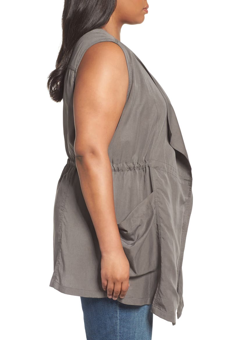 Drape Front Vest, Alternate, color, OLIVE