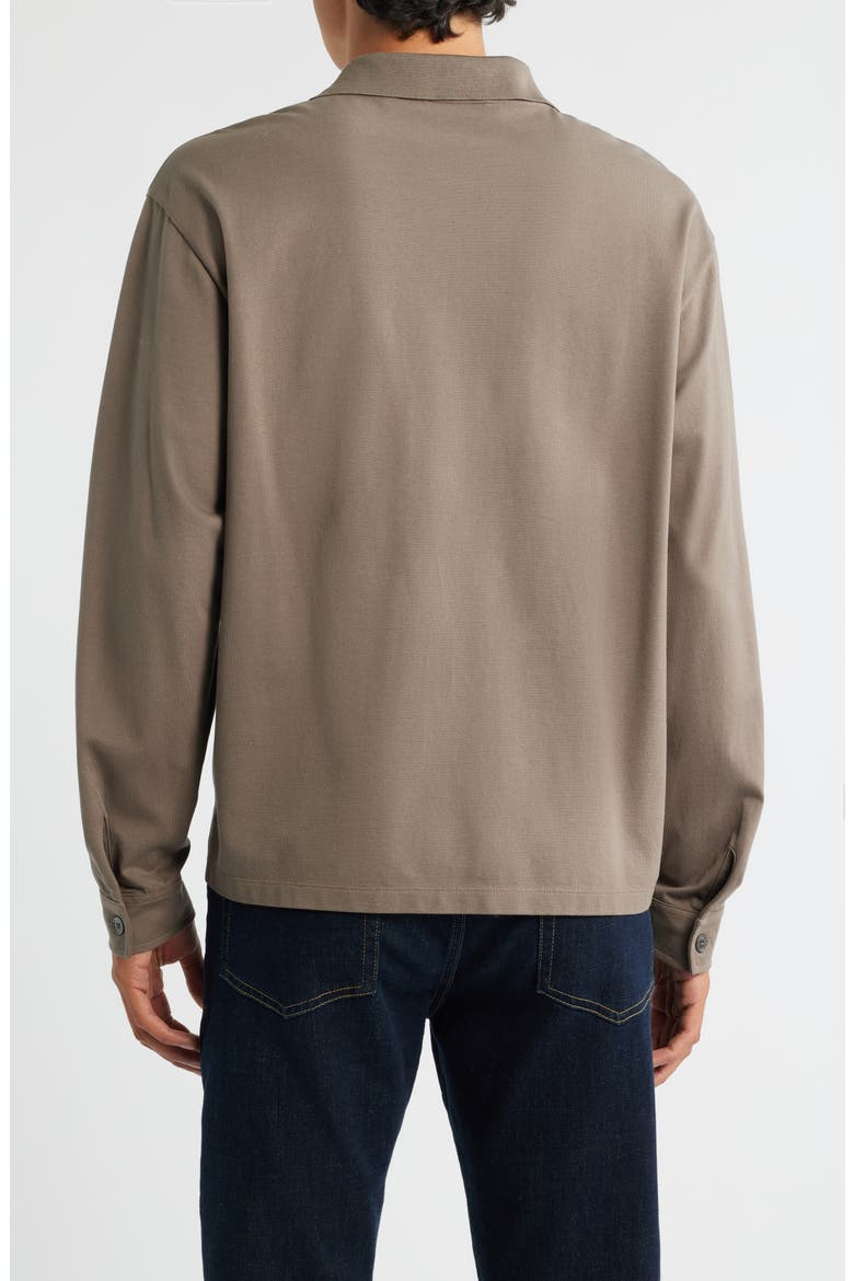 Long Sleeve Piqué Polo, Alternate, color, SMOKY MOCHA