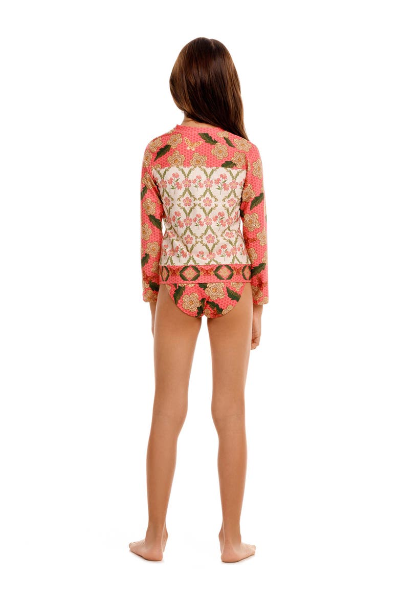 Kids' Lackie UPF 50 Two-Piece Rashguard Swimsuit, Alternate, color, RED