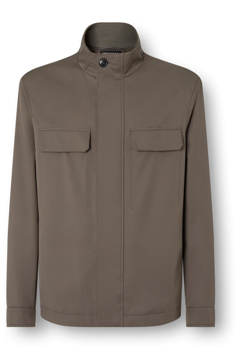 ZEGNA Microfiber Motorin 125cc Field Jacket, Alternate, color, Dark Taupe