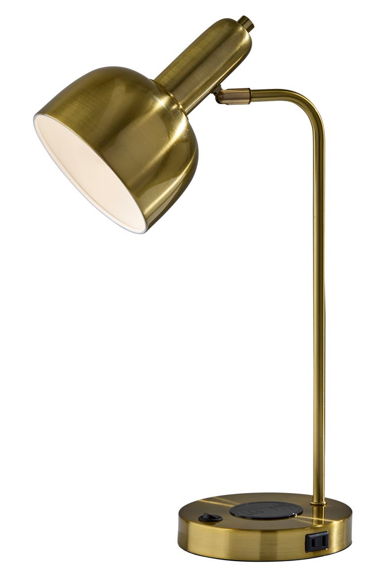 Rico Supercharger Desk Lamp, Main, color, ANTIQUE BRASS