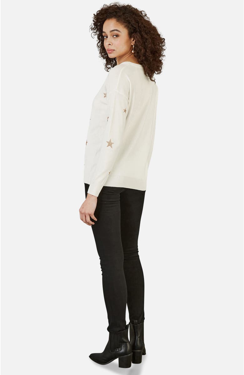 Yumi Foil Star Print Relaxed Fit Sweater, Alternate, color,