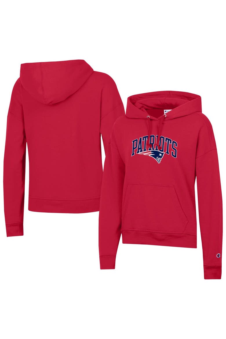 Women's Champion  Red New England Patriots Powerblend Hoodie, Main, color, Red