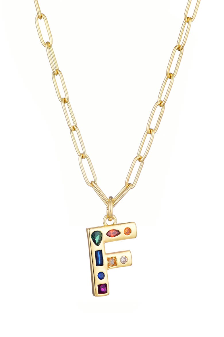 Initial Pendant Necklace, Main, color, GOLD-F