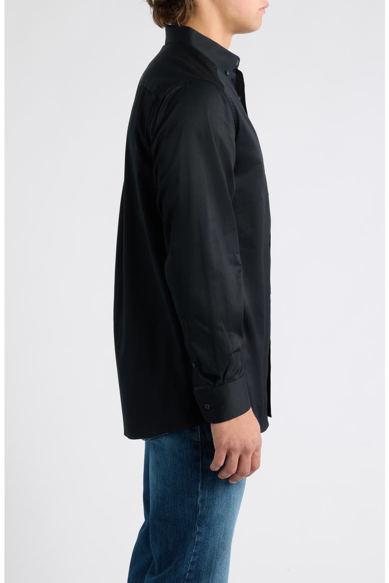 Solid Twill Classic Fit Button Down Shirt, Alternate, color, BLACK