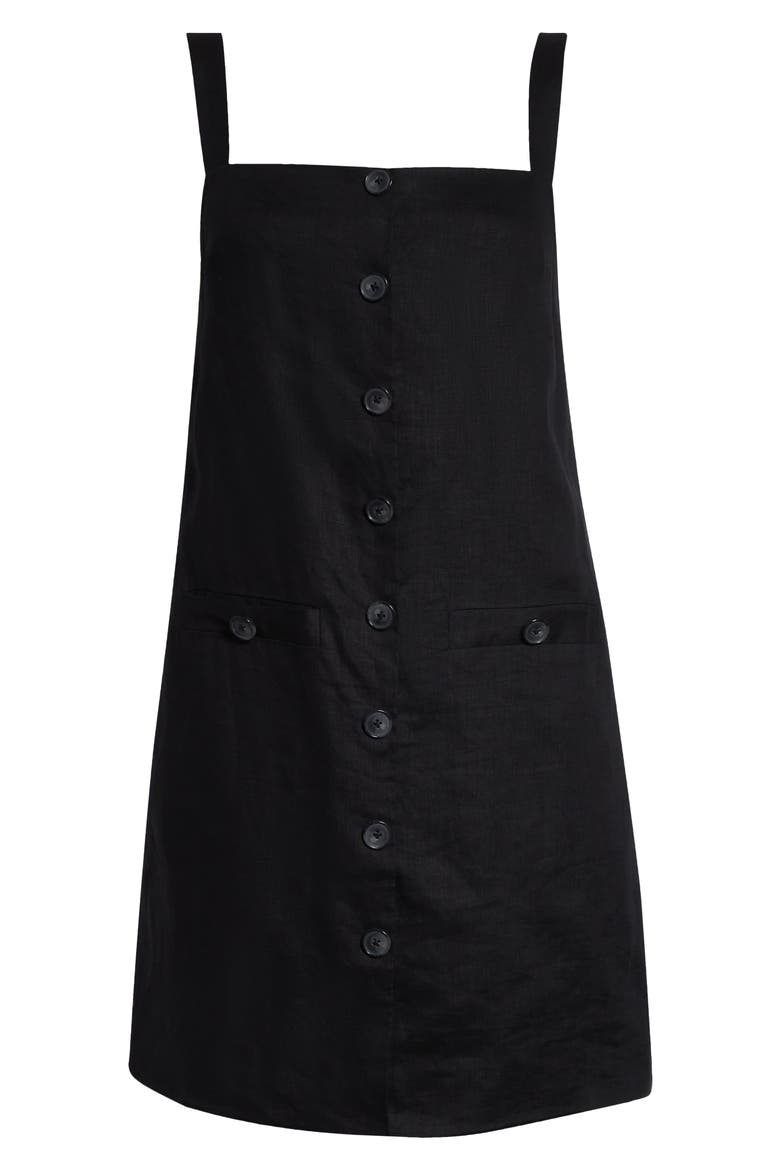 Nico Linen Dress, Alternate, color, BLACK