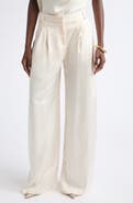 Ramy Brook Jasmine Pleated Pinstripe Wide Leg Pants