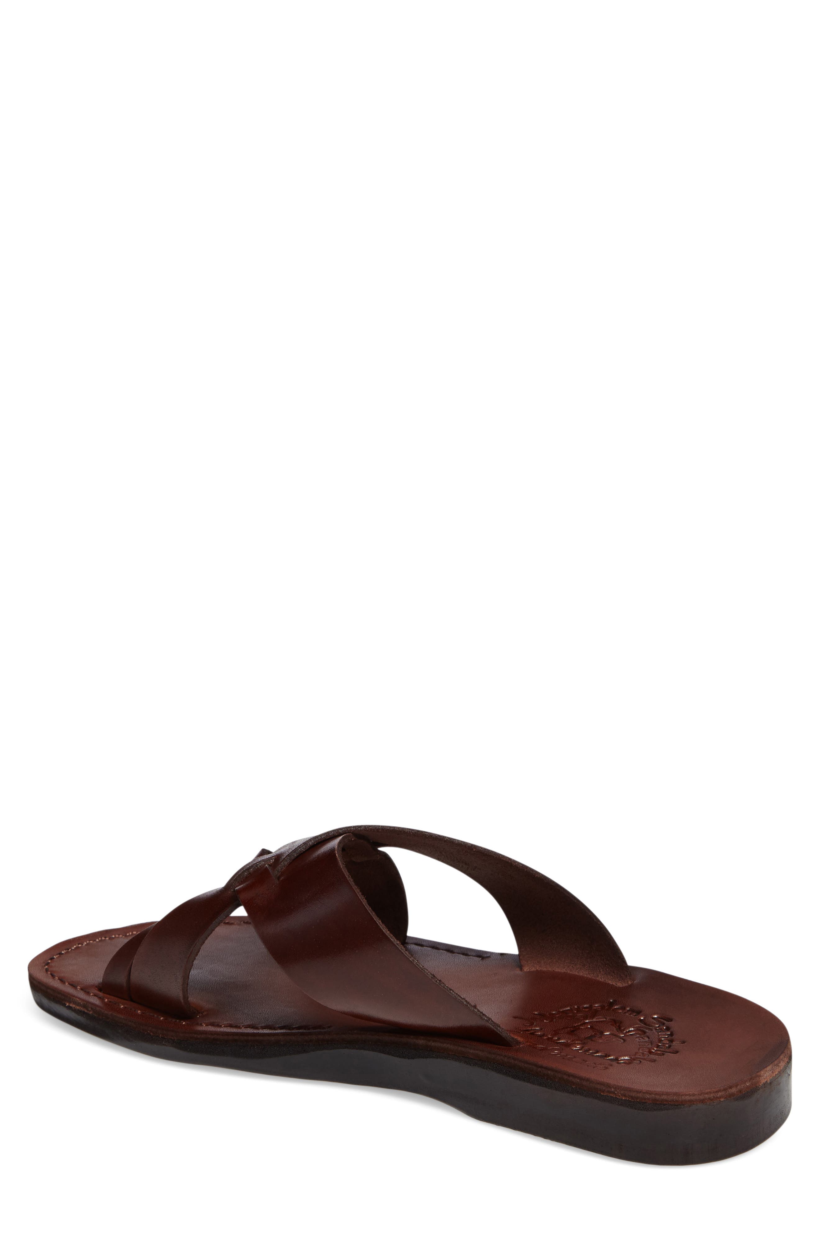 Jesse Slide Sandal, Alternate, color, BROWN LEATHER