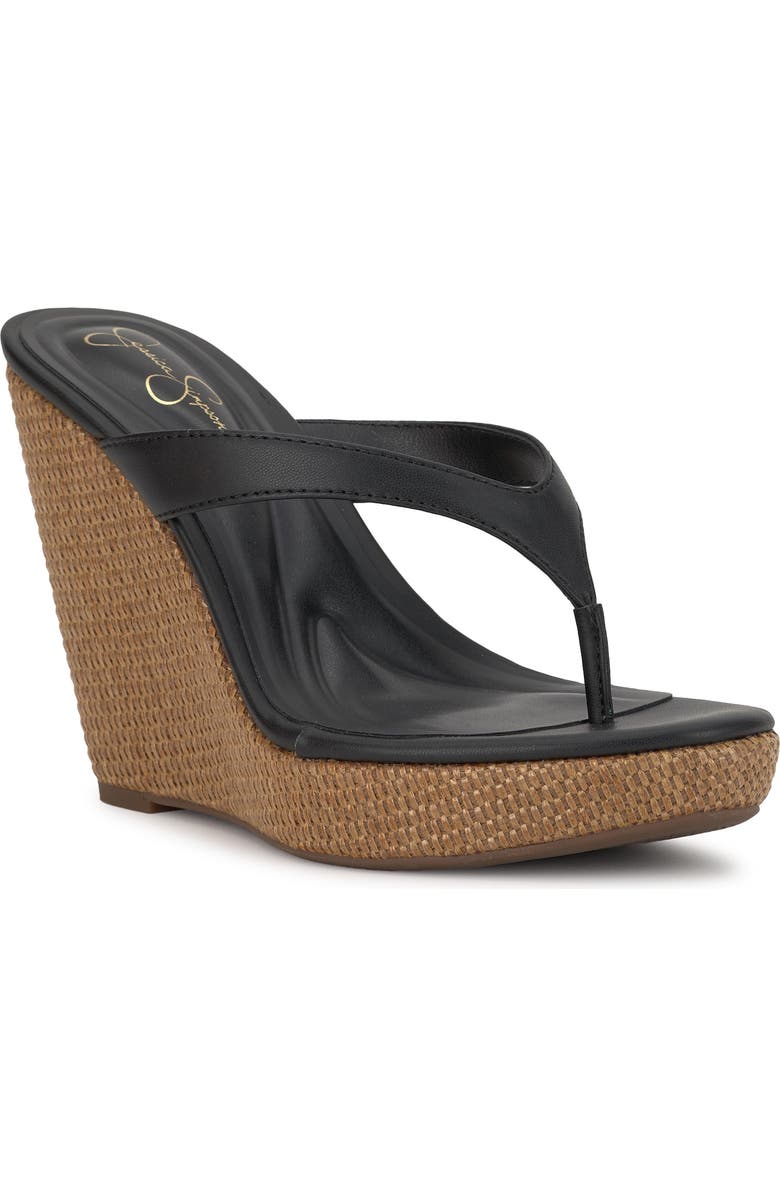 Jessica Simpson Jyseta Platform Wedge Flip Flop, Main, color, Black