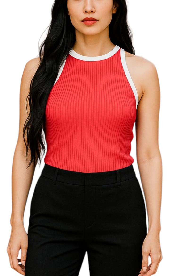 Candace Ribbed Sweater Tank, Main, color, Lipstick