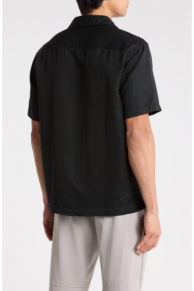 Marco Solid Camp Shirt, Alternate, color, TRUE BLACK
