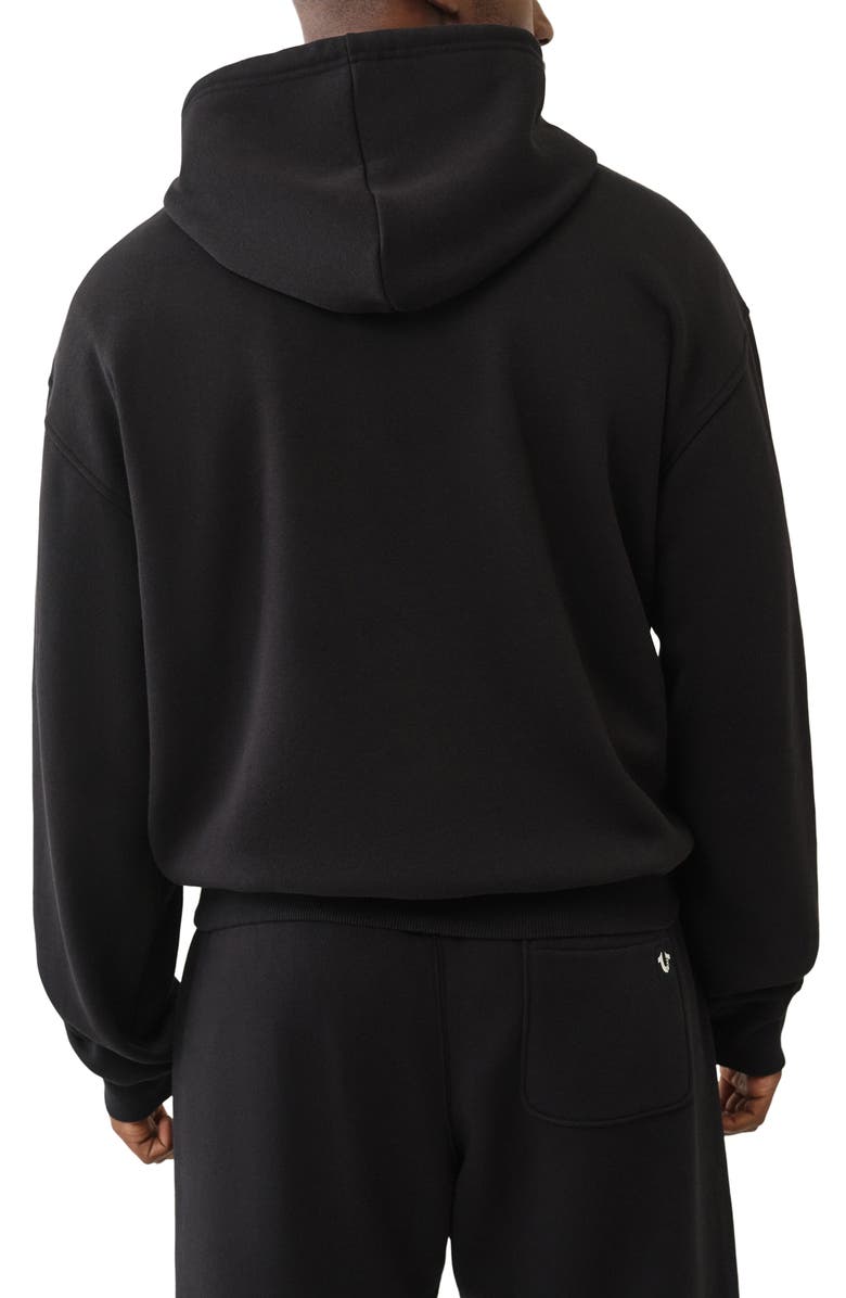 True Religion Appliqué Logo Hoodie, Alternate, color, Jet Black