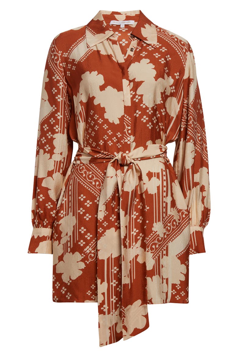 Ada Mixed Print Long Sleeve Shirtdress, Alternate, color, AMBER COMBO