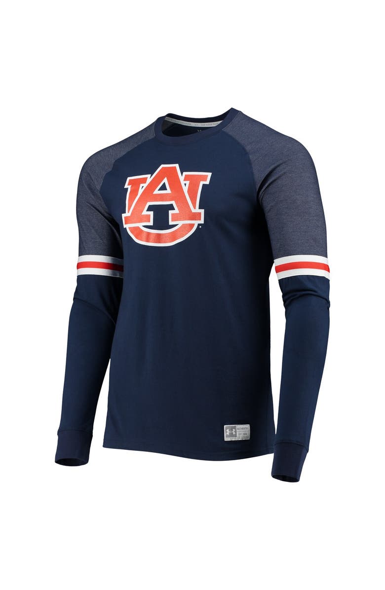 Under Armour Men's Under Armour Navy Auburn Tigers Game Day Sleeve Stripe Raglan Long Sleeve T-Shirt, Alternate, color, 