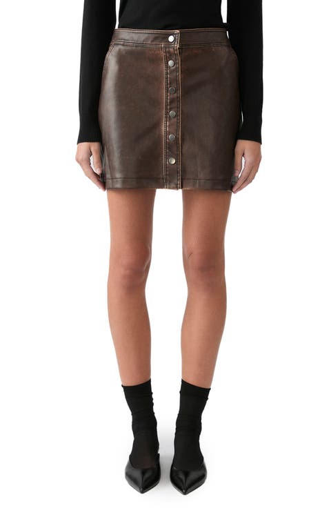 Thomas Faux Leather Miniskirt