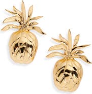 Oscar de la Renta Small Pineapple Clip-On Earrings