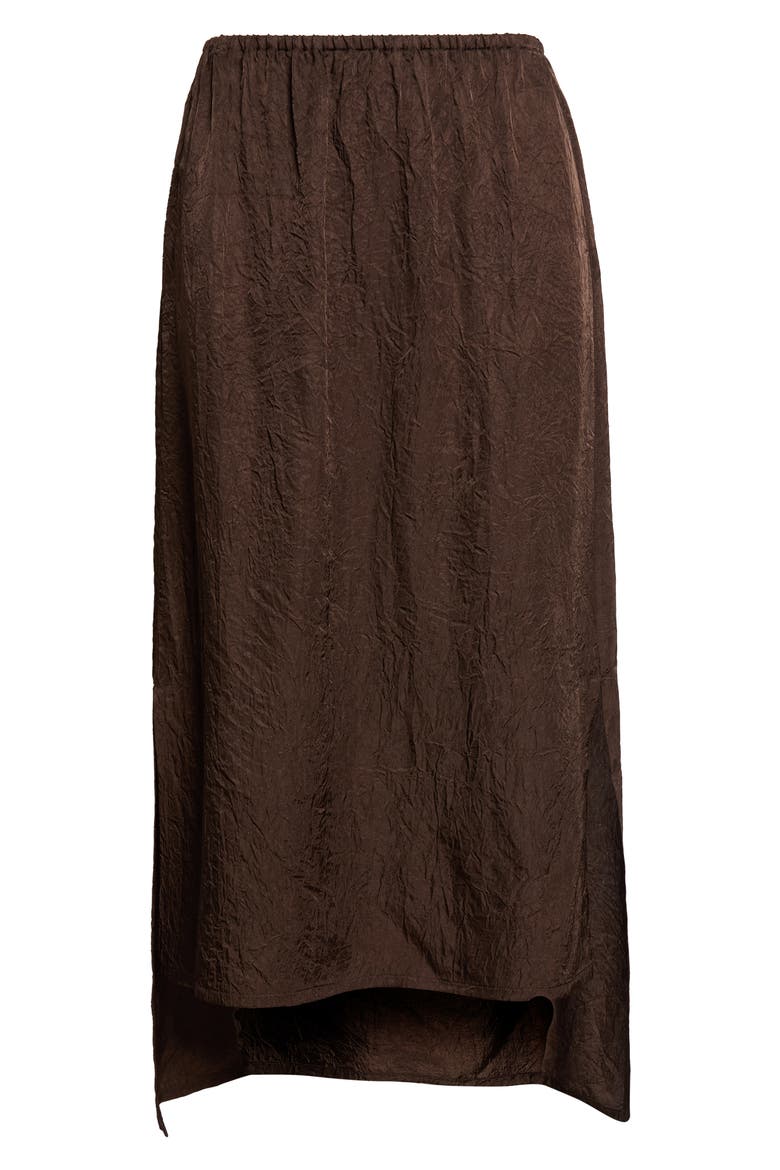 Laurel Crinkle Satin High-Low Slip Skirt, Main, color, CEDAR