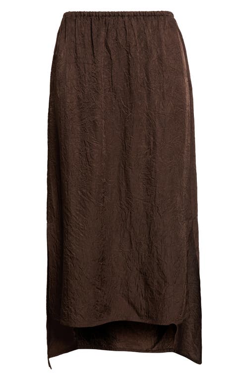 Ossou Laurel Crinkle Satin High-low Slip Skirt In Multi