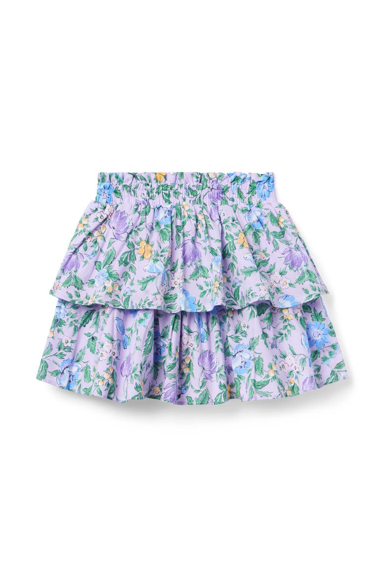 Floral Tiered Skirt, Main, color, Purple