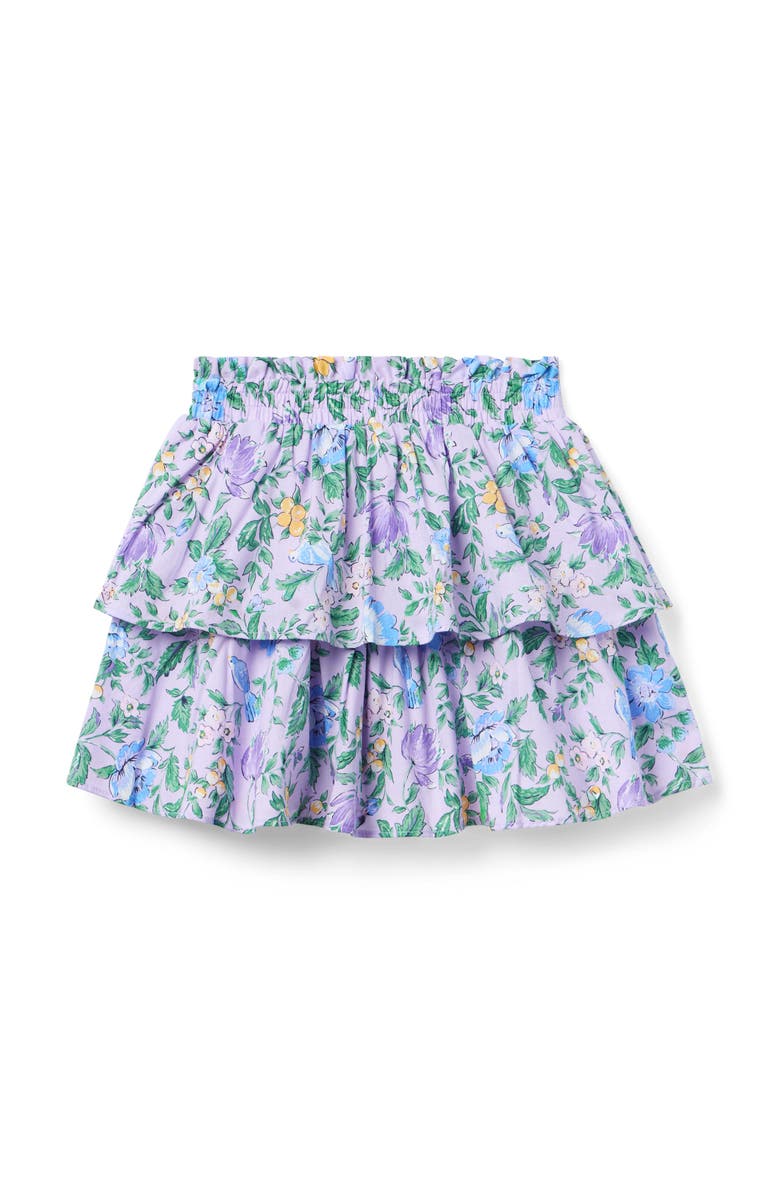 Janie and Jack Floral Tiered Skirt, Main, color, Purple