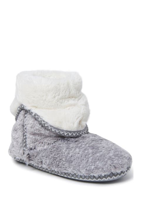 Beth Faux Fur Fold Down Fuzzy Bootie Slipper