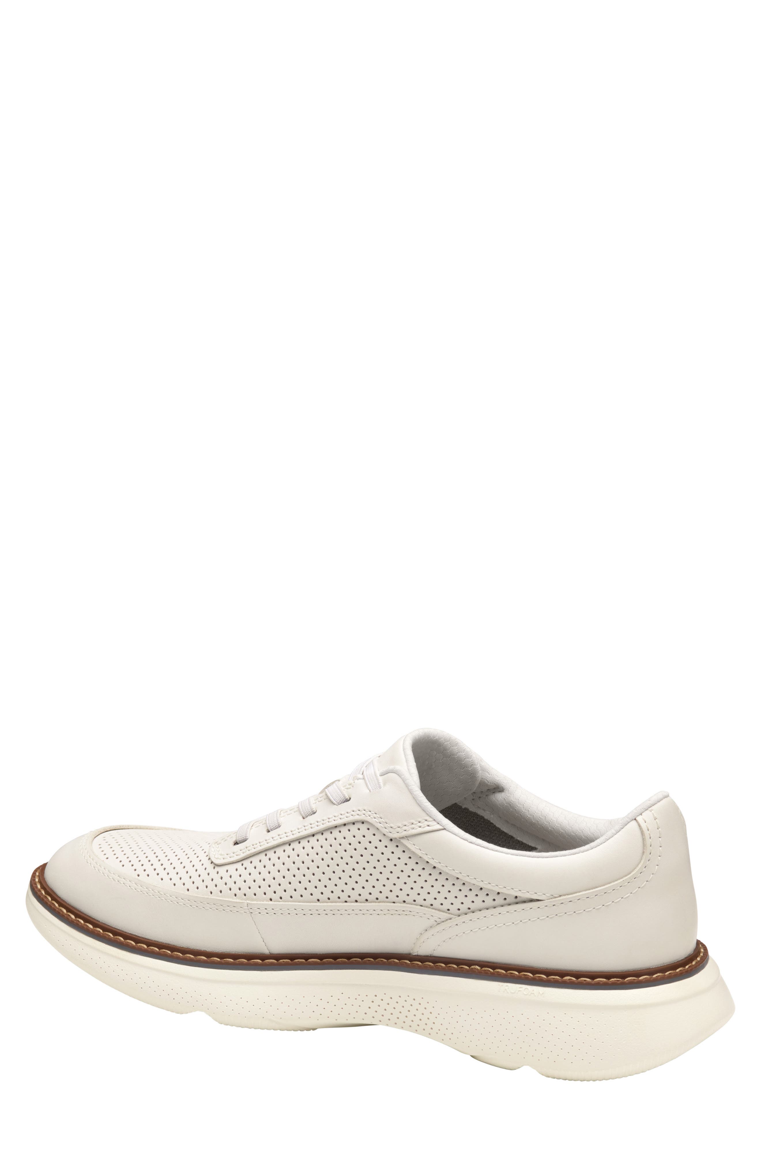 Johnston & Murphy <p>Hayden Stretch U-Throat Leather Oxford (Men) </p>, Alternate, color, White Full Grain