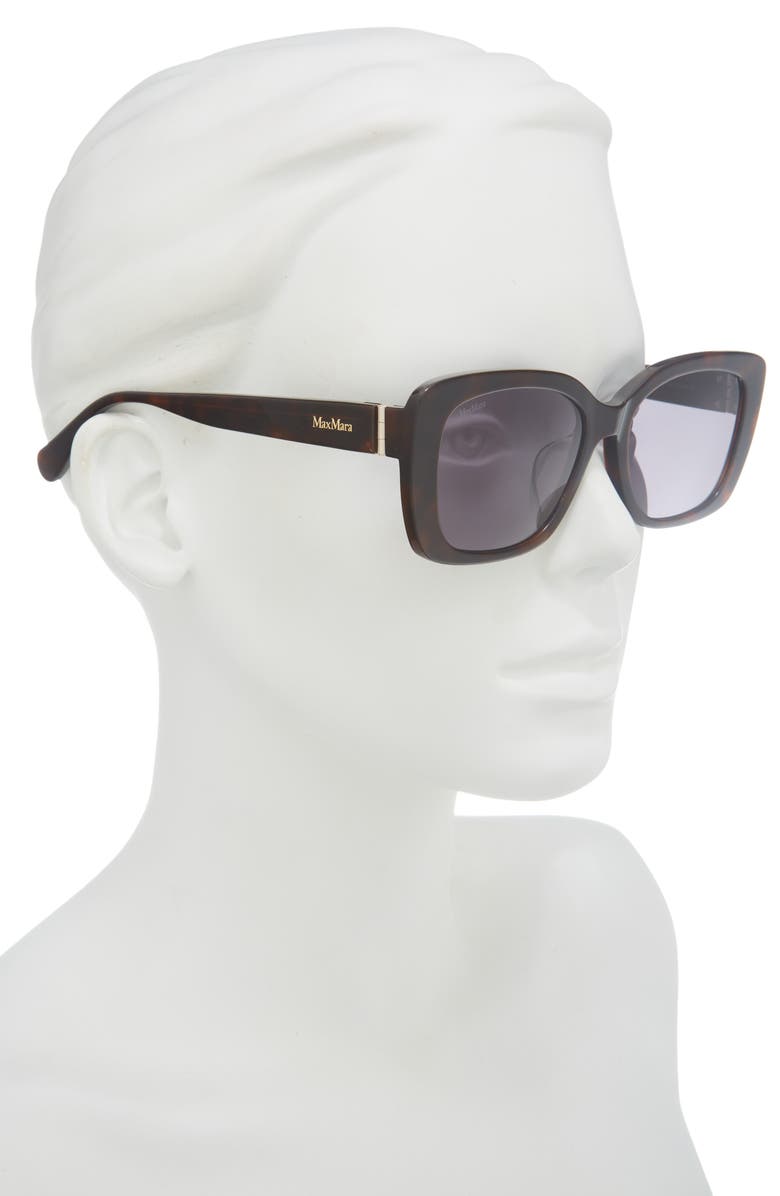 Max Mara 55mm Round Sunglasses, Alternate, color, Dark Havana / Smoke