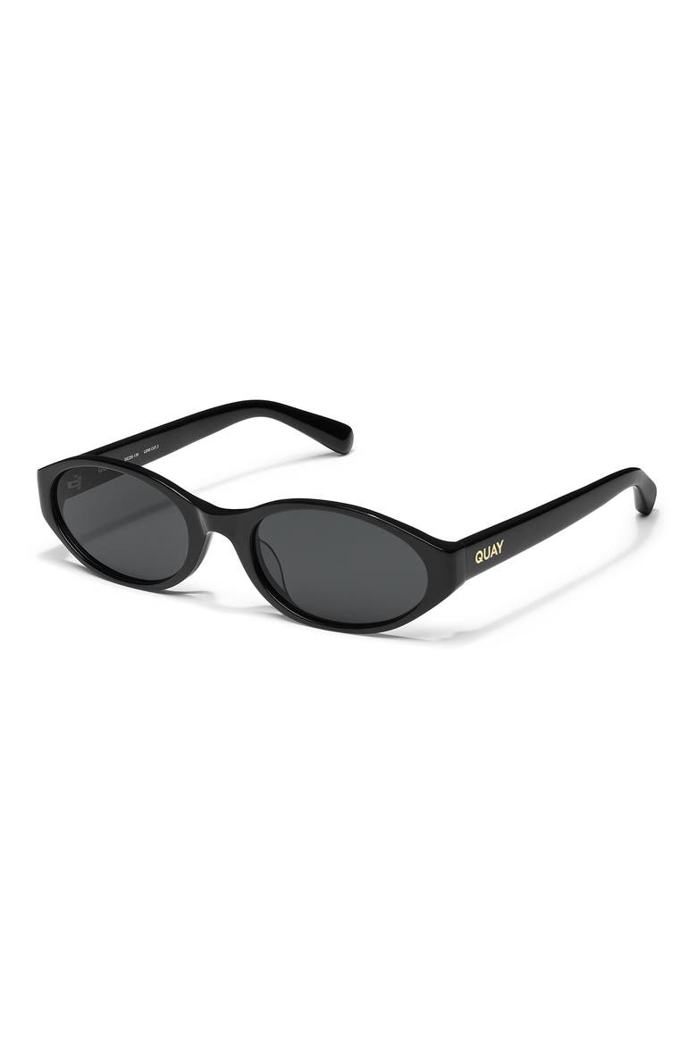 Aura Points 55mm Oval Sunglasses, Alternate, color, BLACK/ SMOKE