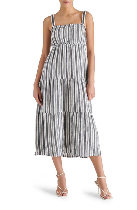 Alissa Stripe Tiered Cotton Gauze Midi Sundress