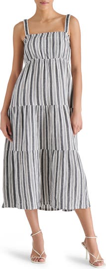 【Steve Madden】 アミラ ミディドレス（ティアード×コットン） Steve Madden Amira Tiered Cotton Midi Dress In Dahlia Purple