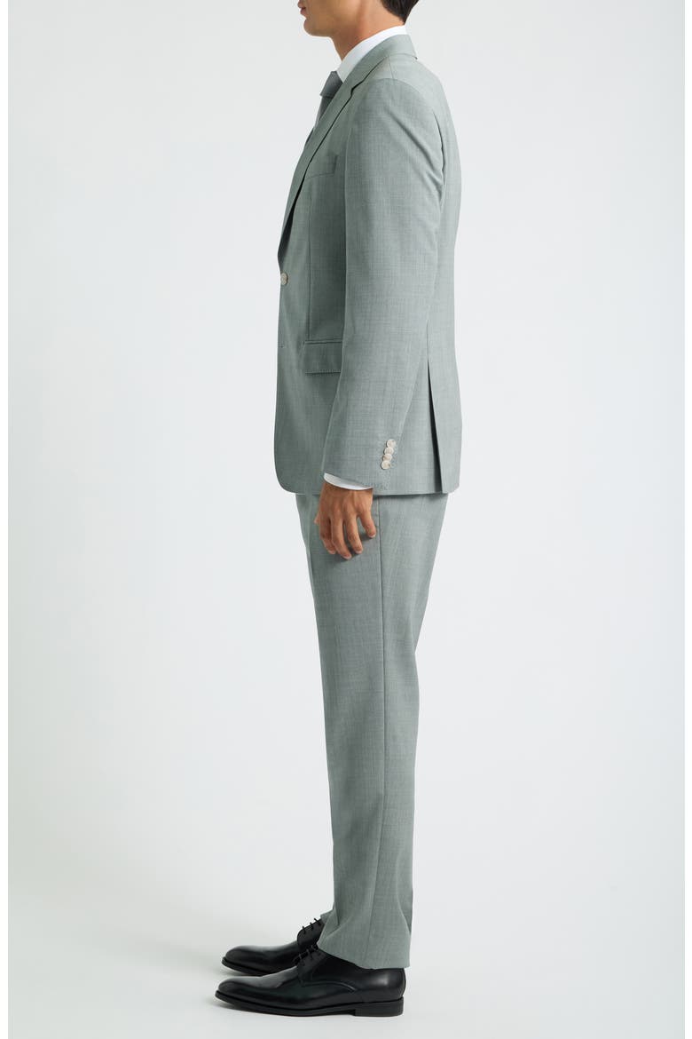 Huge Trim Fit Solid Virgin Wool Suit, Alternate, color, MEDIUM BEIGE
