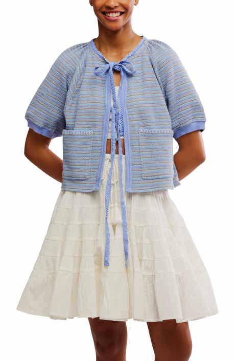 Free People Tropic Stripe Cotton Tie Front Top