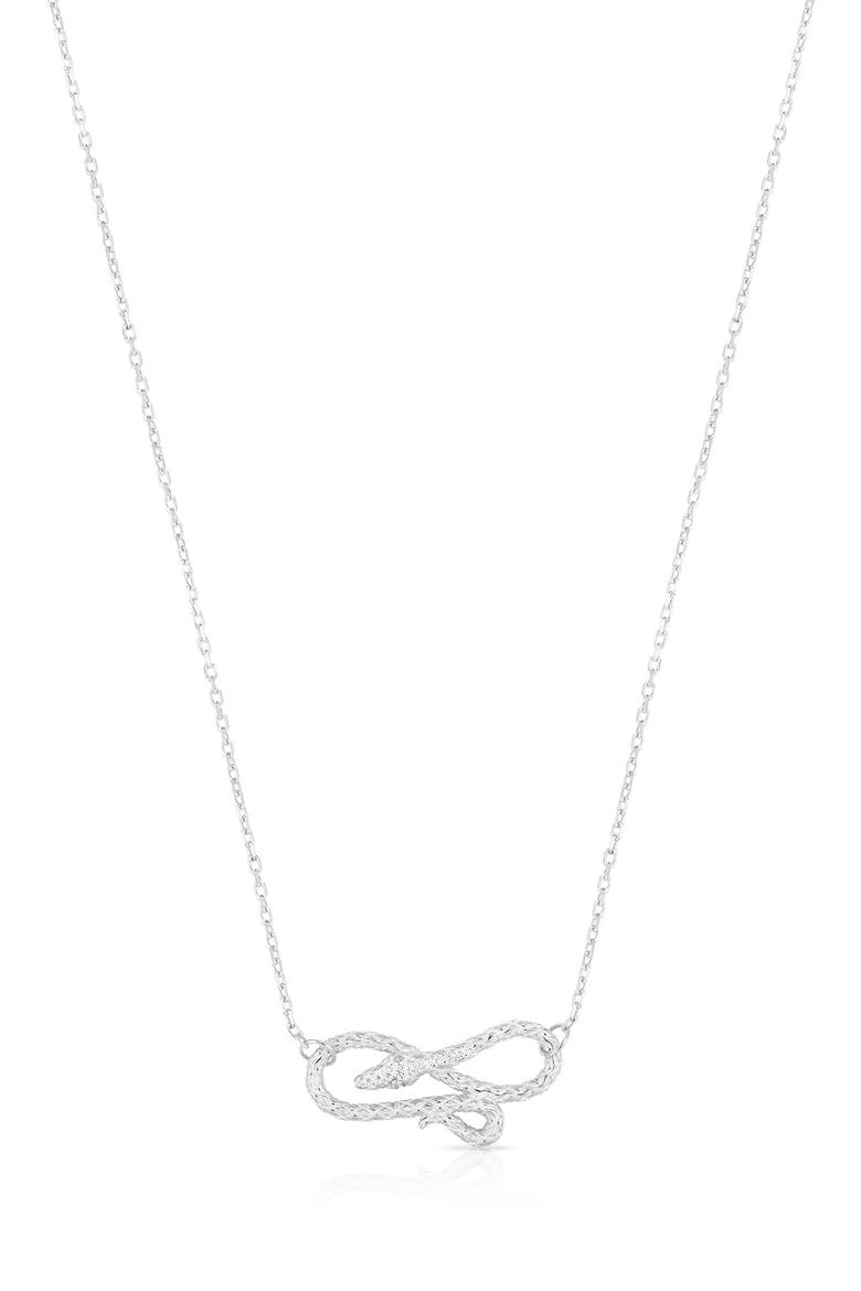 Snake Pendant Necklace, Main, color, SILVER