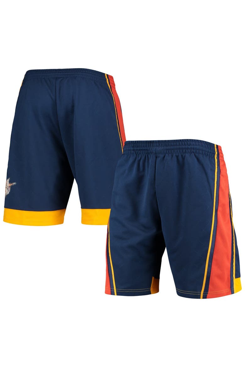 Men's Mitchell & Ness Navy Golden State Warriors 2009 Hardwood Classics 75th Anniversary Swingman Shorts, Main, color, Navy