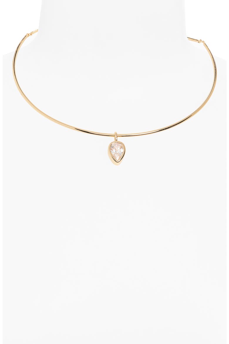 Teardrop Collar Necklace, Alternate, color, GOLD/ CRYSTAL