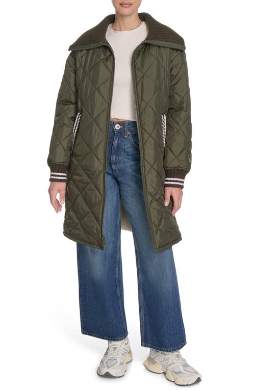 Champion Diamond Quilted Coat In Animal Print