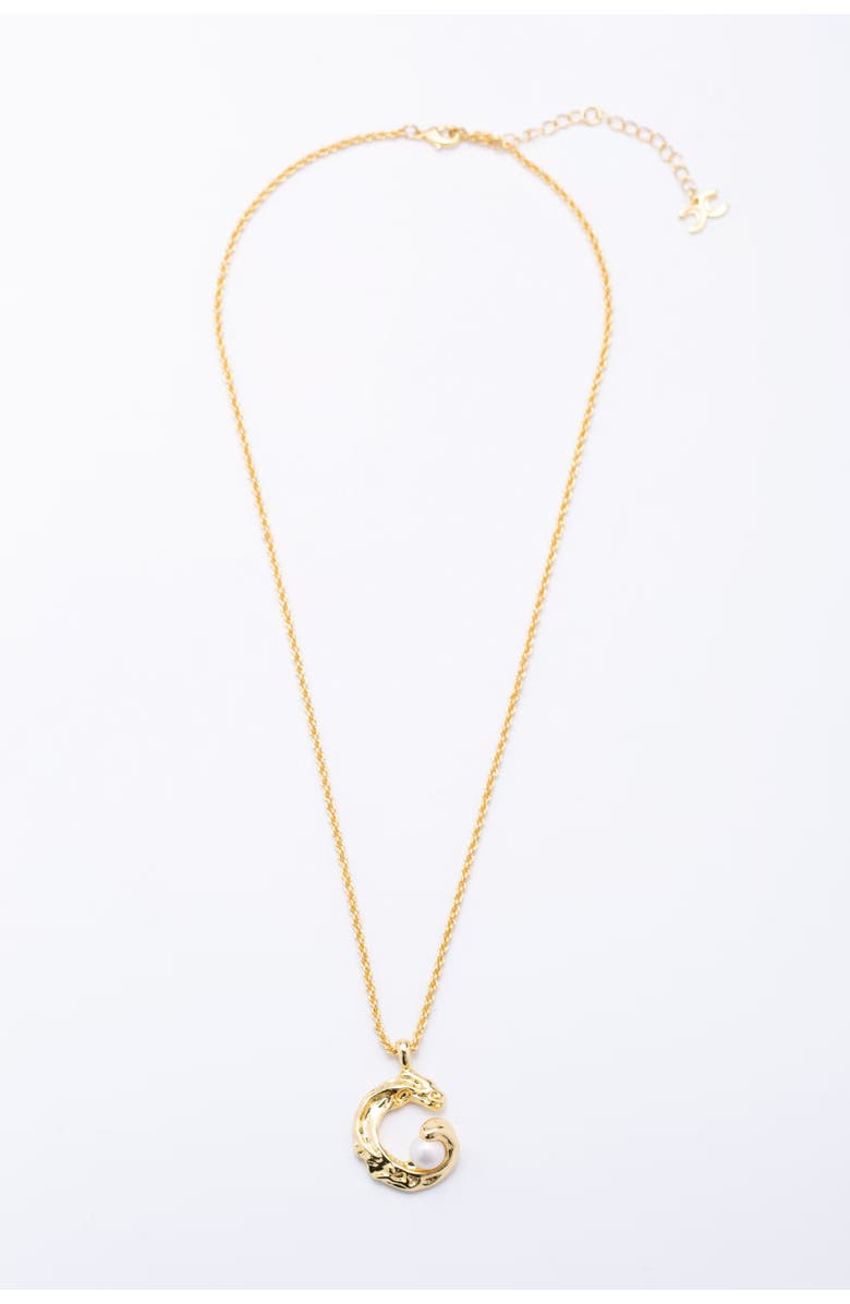 Classicharms Nicole Molten C Hoop Pendant Necklace, Alternate, color, Gold