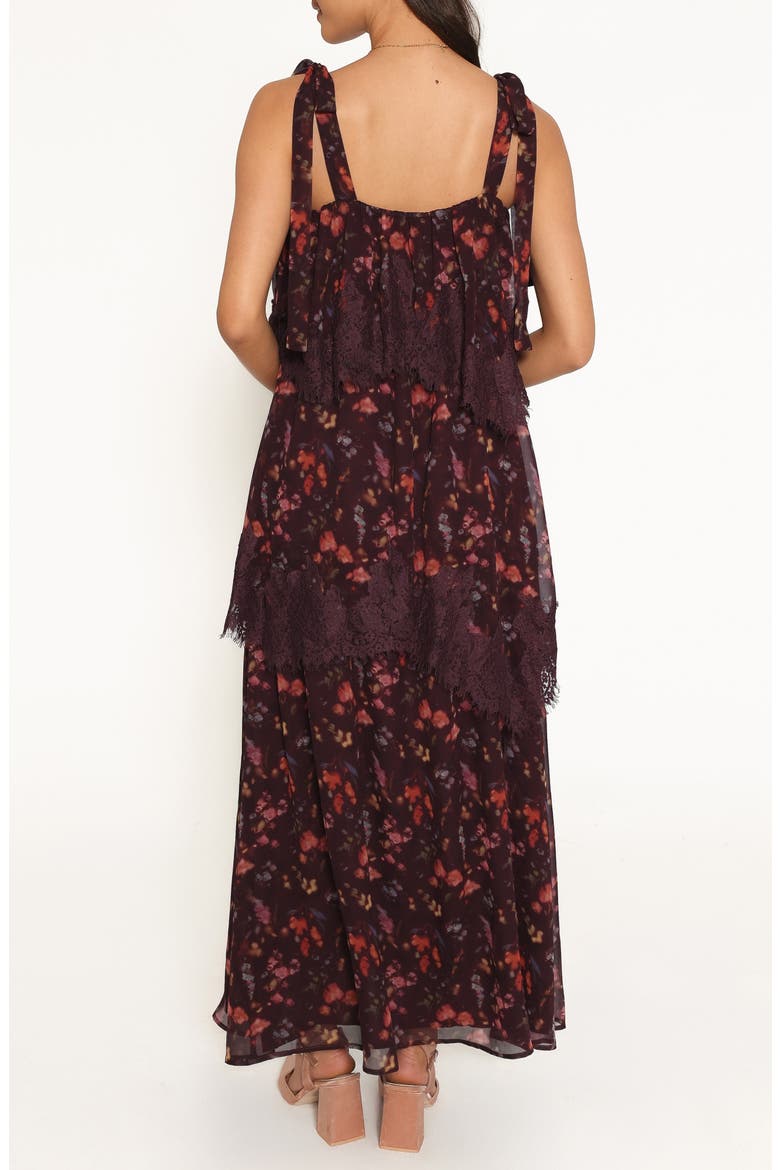 Lunella Floral Tiered Maxi Dress, Alternate, color, PLUM BLURRED FLORAL