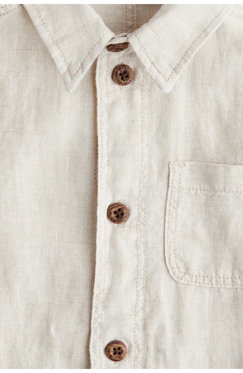 H&M Linen Overshirt, Alternate, color, Light Beige