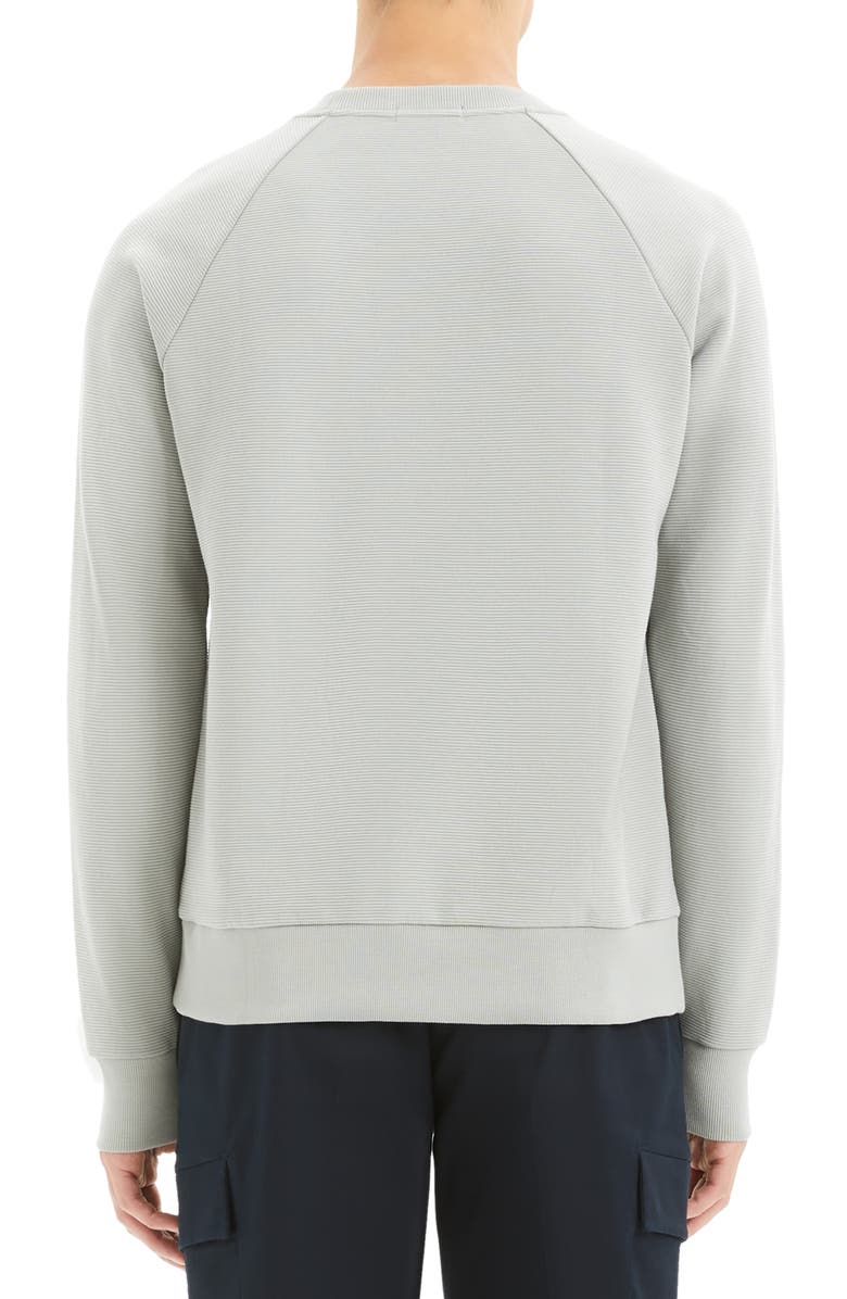Theory Otto Regular Fit Crewneck Pinstripe Sweatshirt, Alternate, color, Ice Green