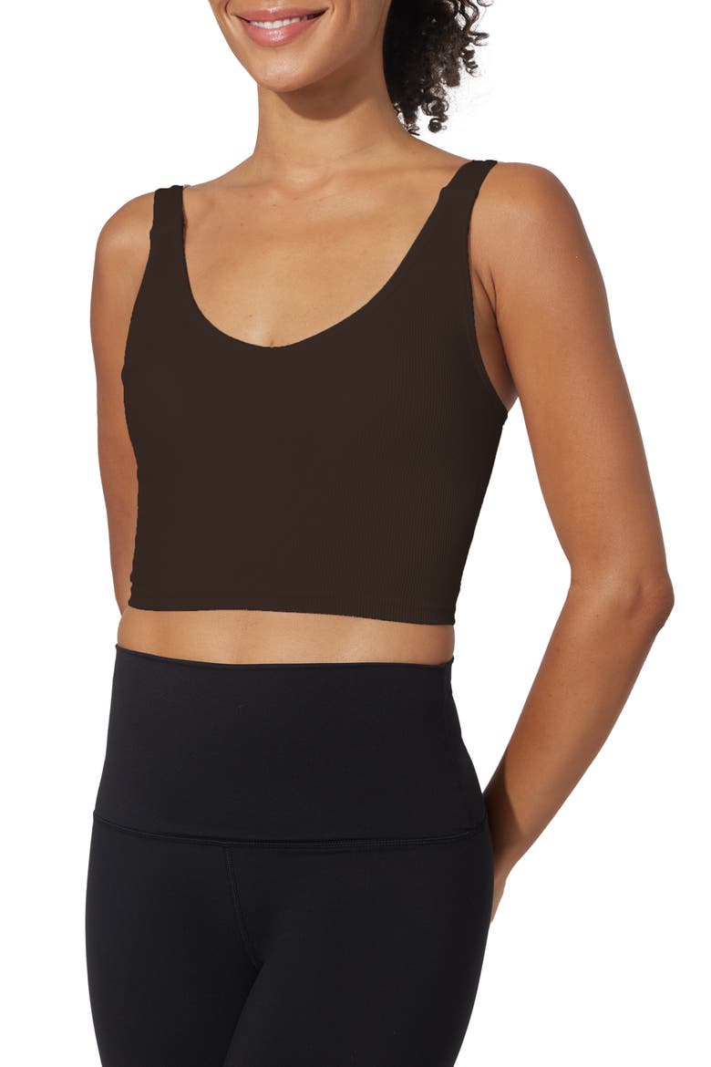 Assorted 2-Pack Alamo Rib Seamless Sports Bras, Alternate, color, HEATHER ROSE/CHOCOLATE